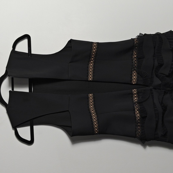 BCBG MAXAZRIA Black Ruffle Mesh Tiered Sleeveless Party Dress Size 4 - Picture 15 of 16